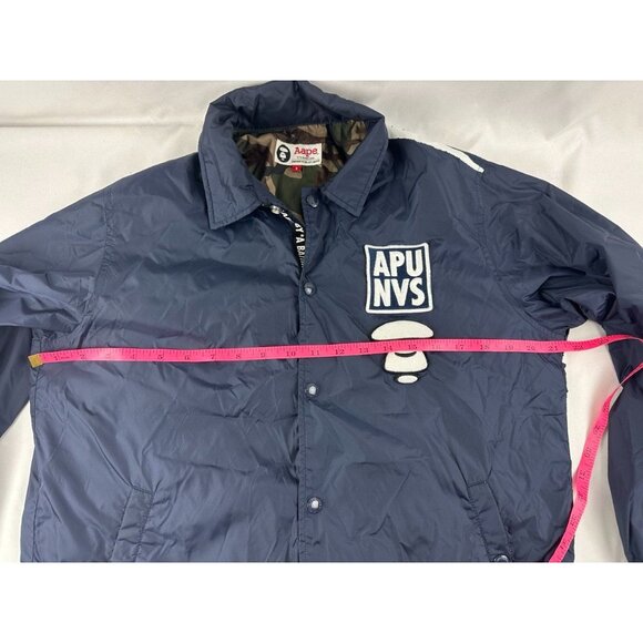 Aape By A Bathing Ape Navy Windbreaker Jacket With Camo Lining S - Picture 11 of 11